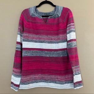 Eddie Bauer Pink Striped Sweater
